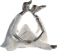 Casablanca Skulptur Kiss me weiss/silb.,Poly  Höhe: 15 cm  Breite: 19 cm  Tiefe: 10 cm 79801