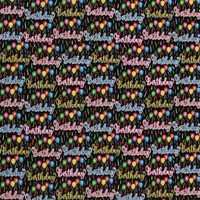 Geschenkpapier Happy Birthday Motiv 70cm x 2m Rolle Schwarz / Bunt