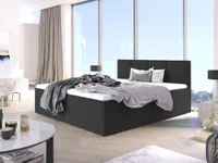 Boxspringbett STAR mit Bonell-Matratze , Bett mit 2 Bettkästen , Doppelbett , 180x200 cm ( Schwarz - Fuego 159 , Ohne Topper )