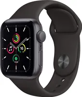 Apple Watch SE (1. generace) 40 mm (A2351) Vesmírně šedý hliníkový sportovní řemínek Černá GPS Neuwertig