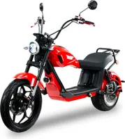 Elektrický skútr BILI COCO BIG CHOPPER 3000 W, 60V 25Ah lithiová baterie, 45 km/h, s alarmem a Bluetooth, červený