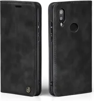 Handy Hülle für Huawei P20 Lite Klapphülle Bookcase Flip Cover Handy Tasche Etui Farbe: Schwarz