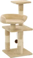 Katzen-Kratzbaum mit Sisal-Kratzsäulen 65 cm Beige