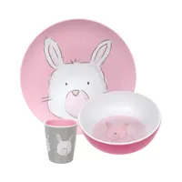 kindergeschirr/ Schlumpfine /Melamin Set 3 Teilig/ Geschenkkarton/ pink /OvP 