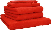 Betz 5-tlg. Handtuch-Set PREMIUM 1 Duschtuch 2 Handtücher 1 Gästetuch 1 Waschhandschuh  Farbe: rot