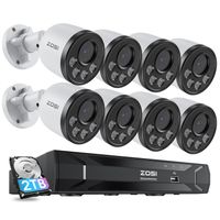ZOSI 4MP PoE Überwachungskamera Set , 8CH 5MP NVR mit 2TB HDD, 8X 2,5K IP Kamera Überwachung Aussen mit Audio, Personenerkennung, C180
