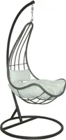 HOME DELUXE - Hängesessel CAMA - Grau, Höhe 200 cm - inkl. Gestell, Sitz- und Rückenkissen I Polyrattan Hängestuhl Gartenschaukel Hängekorb