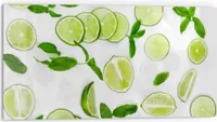 DEQORI Küchenrückwand Glas 80x40 cm 'Limettenfrische' Spritzschutz Bad Rückwand Küche
