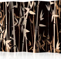 5-teiliger Einseitiger Vlies Paravent - Bamboos II 225x172 cm Orient p-B-0043-z-c