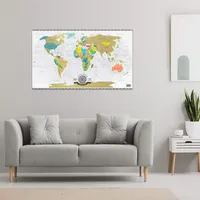 Scrape off world map - Weltkarte zum Frei-Rubbeln; XXL Poster Rubbel-Weltkarte mit Premium Lack aus Deutschland 82 x 45 cm
