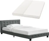 Juskys Polsterbett Manresa 120 x 200 cm - Bett mit Matratze & Lattenrost - Grau