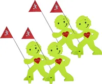 StreetBuddy - Warnfigur, Warnaufsteller, Warnschild Kindersicherheit Mehrfachset (Grün, 4er Pack)
