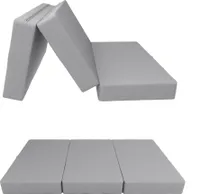 POKAR Klappmatratze 3-teilige Faltmatratze Gästematratze Feldbett Klappbett, Größe:120 x 195 x 15 cm, Farbe:Grau - Wasserdicht