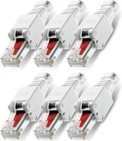Netzwerkstecker 6 x Cat6 RJ45 Stecker Netzwerk Montage Werkzeuglos Cat5 Cat7 LAN