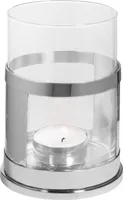 Fink Windlicht mit Glas  silberfarben Edelstahl , Glas Höhe  cm