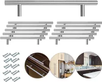 Lospitch 10x Möbelgriffe Schrankgriffe Stangengriff Bad Küchengriff Möbelgriff Echt Edelstahl Schrank Relinggriff Griff 156*96*12MM