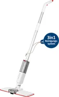Genius Wischmopp Set 3 in 1 mit Saugfunktion, Saugwischer Kabellos Beutellos, elektrischer Bodenwischer mit LED, Wischer mit Sprühfunktion