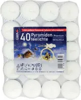 Pyramiden-Teelichte Premium 40er Set große Flamme