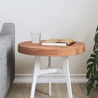 Einfachen Design & Stilvol Tischplatte Ø40x4 cm Rund Massivholz Buche Tischplatten - 1parcel