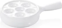 Schneckenpfanne für 6 Schnecken mit Stielgriff Ø 12 cm weiß, Porzellan