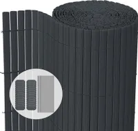 VOUNOT PVC Sichtschutzmatte 100x500 cm, Sichtschutz für Balkon Terrasse, Grau