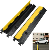UISEBRT 2 Kanal Kabelbrücke Überfahrschutz 100 x 24 x 5 cm Kabelkanal Brücke Gummi Rampe Protector Pkw&LKW  für Lagerhäuser Parkplätze