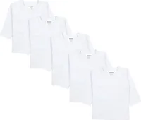 TupTam Baby Jungen Langarmshirt Gestreift 5er Set, Farbe: Weiß, Größe: 80