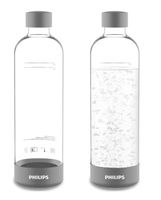 Philips GoZero - Wassersprudler-Flasche, 2 Stück, Fassungsvermögen 1 l, Kunststoff grau ADD911GR/10