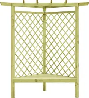 vidaXL Rohová pergola s lavičkou 130×130×197 cm Impregnované borovicové drevo