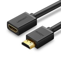 Ugreen Kabel Kabel Adapter Stecker HDMI Verlängerungskabel (weiblich) - HDMI (männlich) 4K 10,2 Gbps 340 Mhz Audio Ethernet 0,5 m schwarz (HD107 10140)