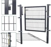 Fiqops Gartentor Gartentür verzinkter Stahl abschließbar 120x 100 cm , Anthrazit