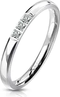 Damen Ring Edelstahl Zirkonia Kristalle Herren Stapelring Bandring Autiga® silber 52 - Ø 16,51 mm