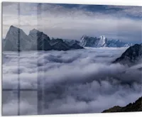 DEQORI Küchenrückwand Glas 80x60 cm 'Wolkenberührung' Spritzschutz Bad Rückwand Küche