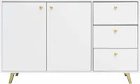 Albello Kommode Selly Kommode für das Schlafzimmer Kommode für das Wohnzimmer Weiß 140x86x41 cm