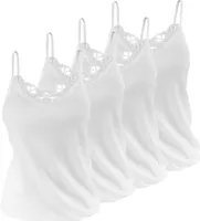Yenita® Damen Unterhemden 4 Stück, aus Baumwolle 36-38 weiß