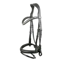 Kieffer Trensenzaum Essentials Xia schwarz mit gepolstertem Genickstück, Größe Pferd:Warmblut