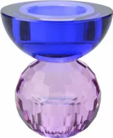 Gift Company Kerzenhalter / Teelichthalter Sari Kugel Cabochon, Kerzenständer, Glas, Flieder / Blau, H 9 cm, 1163201009