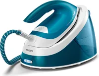 Philips PerfectCare Compact Bügelstation, Keramikbügelsohle, 120 g/min konst. Dampf, 6.0 bar, 2400 W, Blau (GC6815/20)