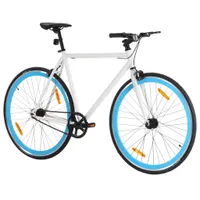 vidaXL Fahrrad mit Festem Gang Weiß und Blau 700c 51 cm