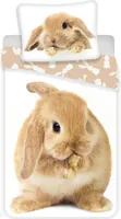 Bunny Brown Baumwolle Bettwäsche – Bettbezug 140x200 cm & Kissenbezug 70x90 cm