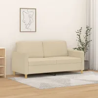Design Möbel 2-Sitzer-Sofa Creme 140 cm Stoff - 2024 Neu