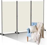 Jopassy Paravent auf Rollen 3 teilig Beige 263x181 cm Outdoor Raumteiler Garten Spanische Wand Trennwand Raumtrenner