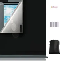 Fenster Verdunkelung Verdunklungsfolie für Fenster 100% lichtundurchlässig 1.3m x 1m schwarz,Sonnenschutz Dachfenster Reise Verdunklungsrollo Mikro Saugnapf,Verdunkelungsfolie Verdunklungsstoff