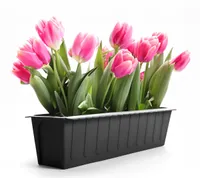 BigDean 4 Stück Paletten Blumenkästen Einsatz in Anthrazit – Pflanzkasten zum Bepflanzen & Dekorieren – Balkonkasten für Kräuter, Blumen & Pflanzen