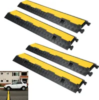 UISEBRT 4 Kanal Kabelbrücke Überfahrschutz 100 x 24 x 5 cm Kabelkanal Brücke Gummi Rampe Protector Pkw&LKW für Lagerhäuser Parkplätze