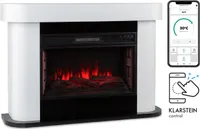 Klarstein Deko Kamin mit LED-Flammen, Elektro Kamin mit Heizung, 2000W Elektrischer Kamin, Sparsamer Kamin Elektrisch, Wandkamin mit Fernbedienung & Timer, Elektrische Kamine mit MDF-Gehäuse
