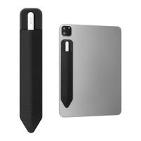 kwmobile Tablet Pen Hülle kompatibel mit Apple Pencil - Universalhalterung für digitale Stifte - selbstklebend aus Kunstleder - Schwarz