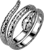 70 (22.3) Ring Schlange silber aus Edelstahl Uni