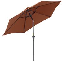 Outsunny Parasol Bend Umbrella Zahradní deštník Tržní deštník Hand Crank Coffee