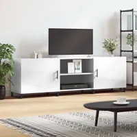 Ankonbej TV-Schrank Hochglanz-Weiß 150x30x50 cm Holzwerkstoff